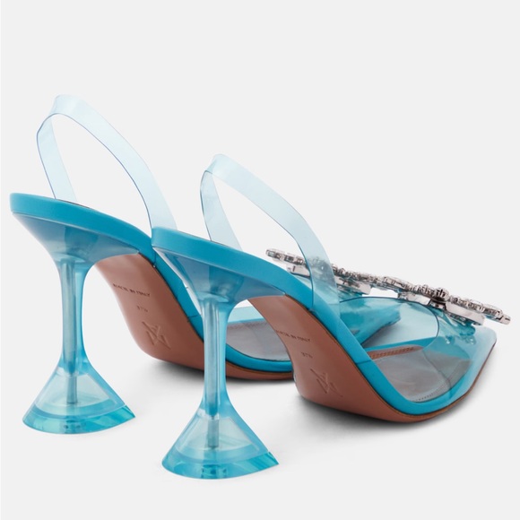 Amina Muaddi Begum Glass Point Toe Slingback Pump - Picture 5 of 12